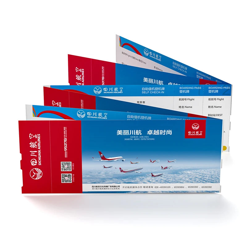 LKX Customized Boarding Pass Ticket Factory Price Offset Printing High Quality Thermal Paper Airline Ticket