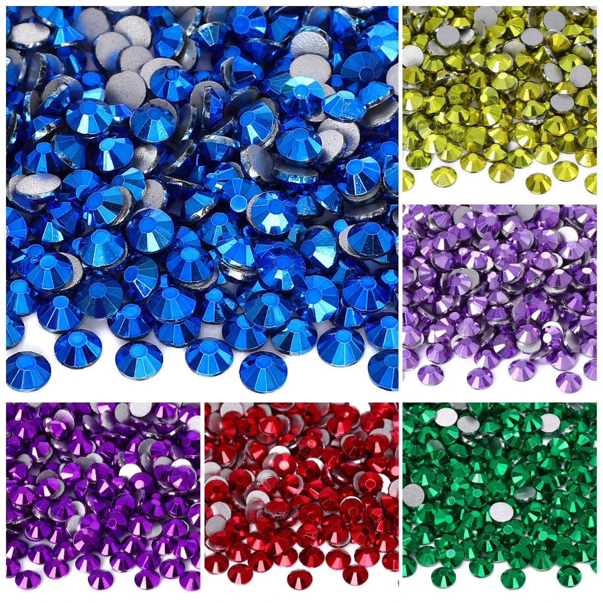 New Colors  November  New Design Metallic Colors  Wholesale Rhinestone Non Hotfix Flat Back Crystal Glass  for DIY Nail Clothing