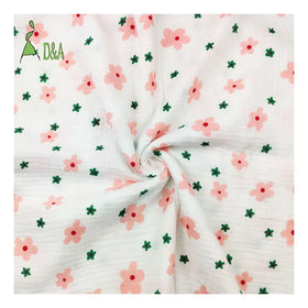 Pink Combed Woven Breathable Moisture-Absorbent 100% Cotton Double Gauze Fabric Lightweight for Baby Clothing Dress Craft Toy