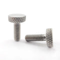 Custom GR5 Titanium Knurled Thumb Screw with Plain Finish and Flat Head