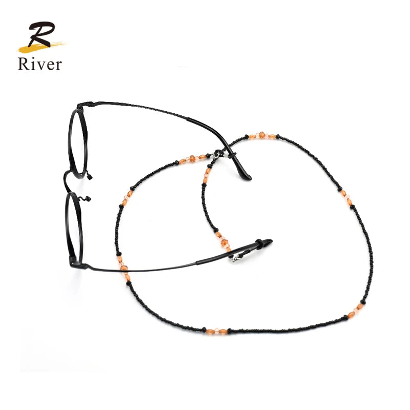 Colourful Sports Non slip Black Bead Sunglasses Chain Eyeglass Cord Glasses Strap Reading Glasses Chains