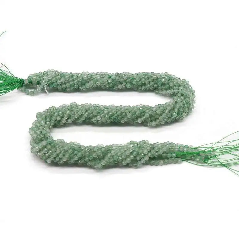 Natural Faceted Green Aventurine Round Loose Beads Strand Natural Gemstones Faceted Round Beads for Bracelet DIY Making