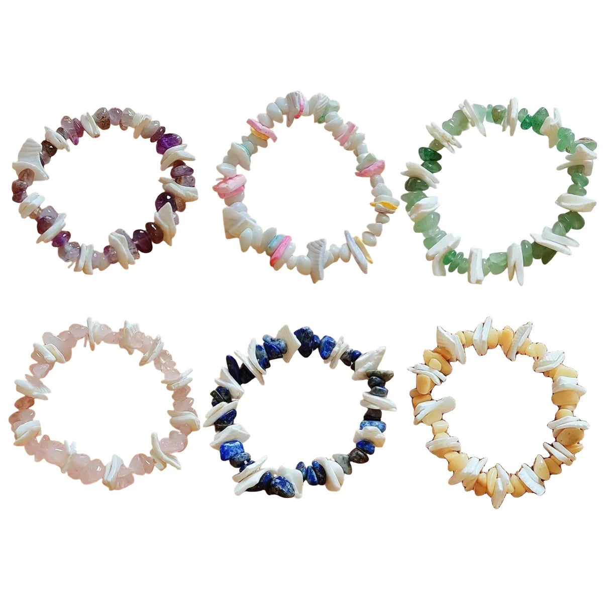 Wholesale 3~8MM Natural Colorful Irregular Crushed Stone Bracelet Crystal Agate Elastic Bracelet for Men and Women Jewellery
