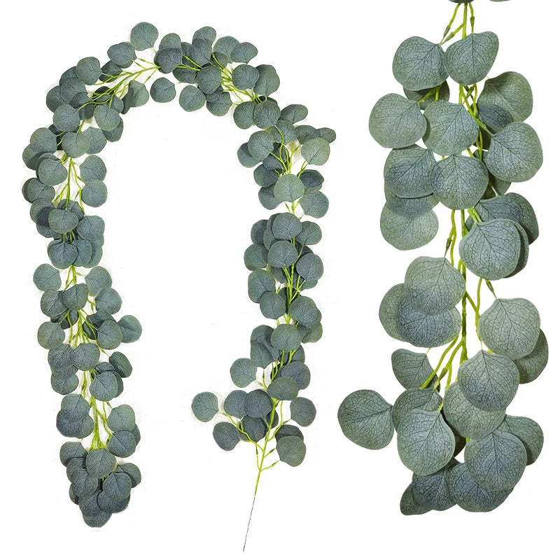 Leaves Eucalyptus Vine Simulated Eucalyptus Vine Wedding Decoration Arrangement Vine Green Plants Dense Eucalyptus