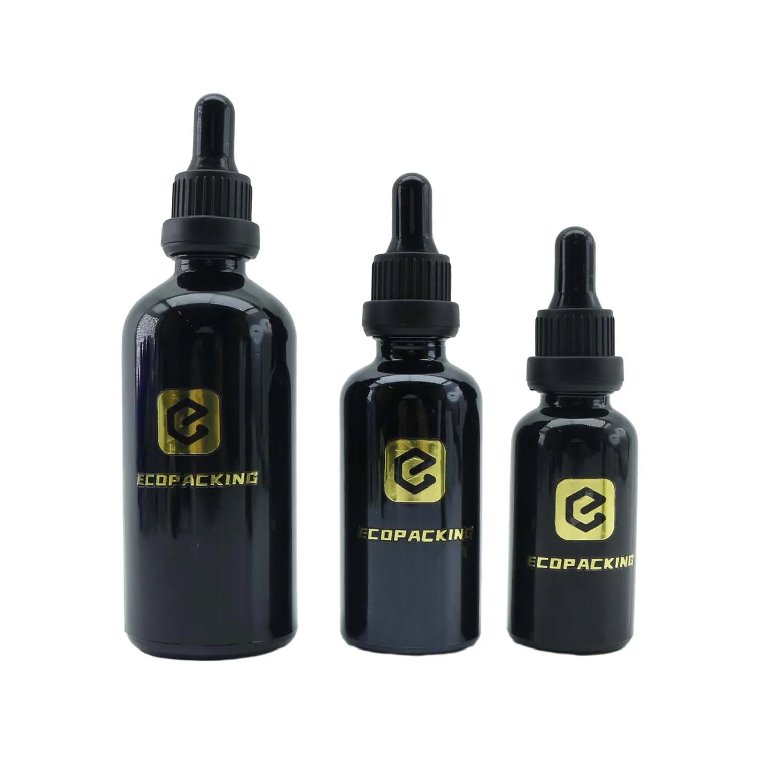Empty Glass Hair Oil Bottles Packaging 5ml 10ml 15ml 20ml 30ml 50ml 100ml  Black Dropper Bottle