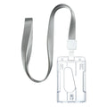 Custom High Quality Hard Plastic Badge Holder with Polyester Lanyard Multiple Colors for ID Card Working