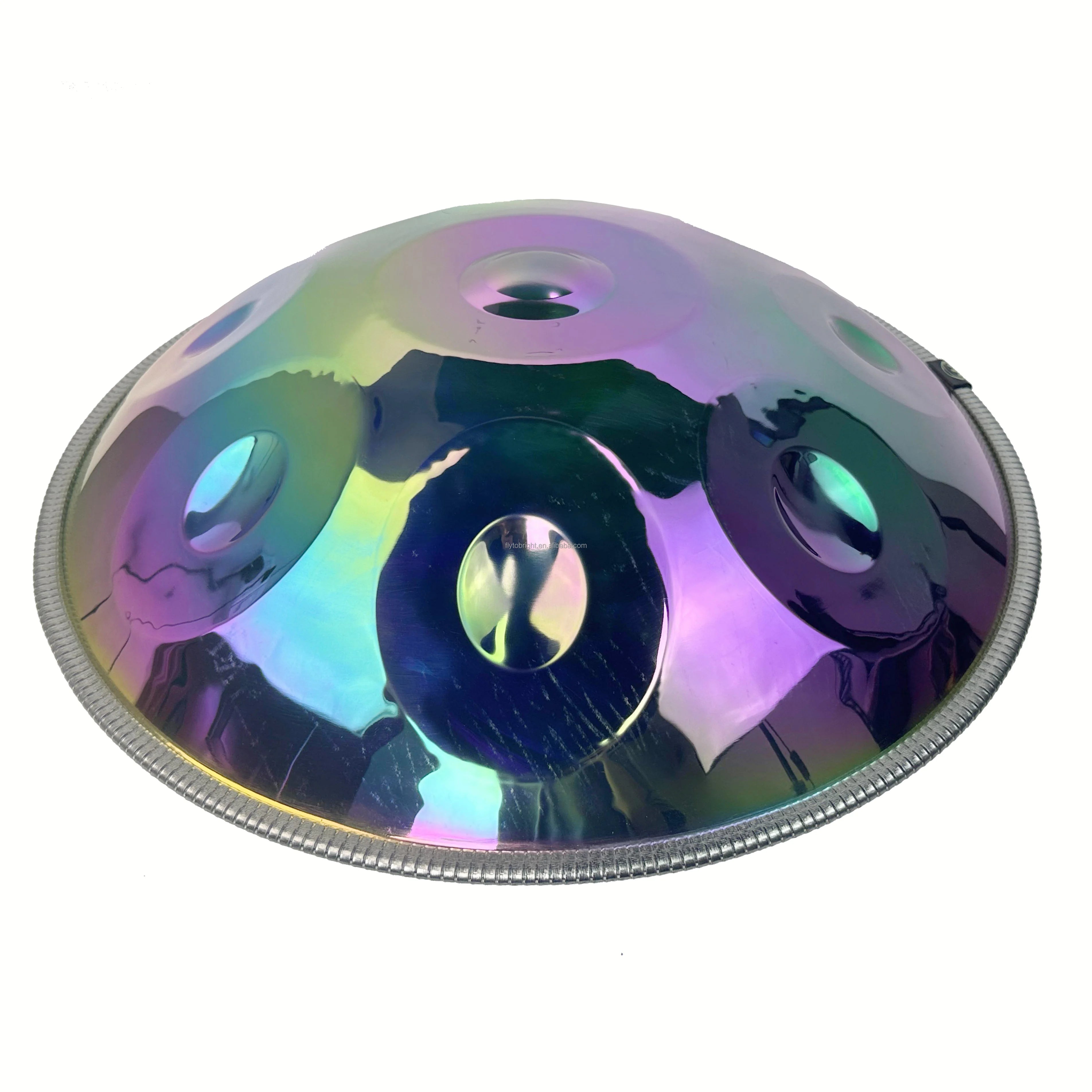 22inch Colorful Mirror Handpan Drum 10 / 9 Notes Handpan Instrument for Beginners and Professional Player With Case and Stand