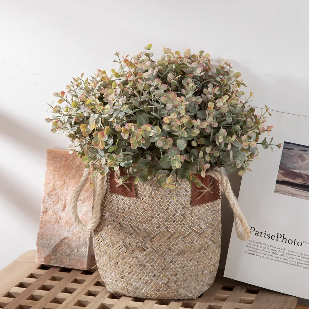 Y0030 Wholesale High Grade Artificial Money Leaf Simulation Eucalyptus Leaves Green Plants Home Wedding Landscape Decoration
