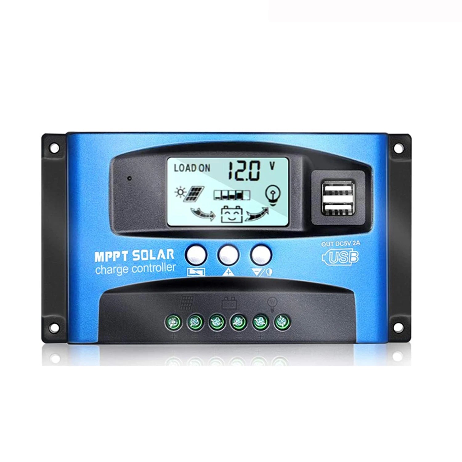 MPPT Solar Controller PWM 100A 60A 30A Charger and 12V 24V Auto Dual USB LCD Display Solar Cell Panel Solar Controller