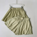 Custom Linen 5 Inch Shorts Elastic Waist Pockets Shorts Double-Layer Lining Women Shorts