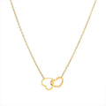 Hot Sale Fashion Jewelry Stainless Steel Pendant Gold Chain Double Heart Hollow Out Interlocking Charm Necklaces for Women Gift