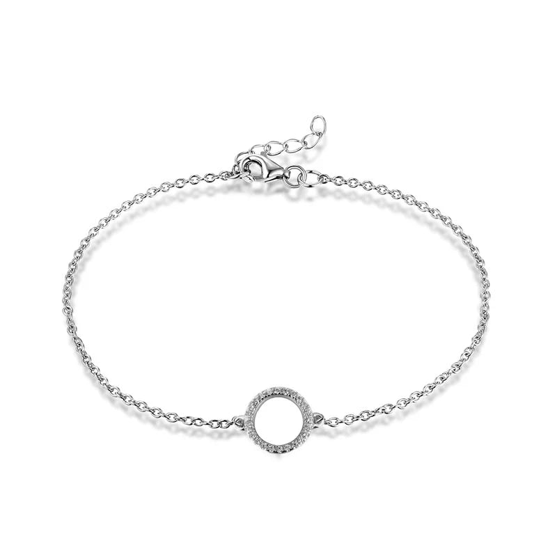 Fashion Custom Round Jewelry Women Ladies 925 Silver Bracelet for Women Wedding Party Gift