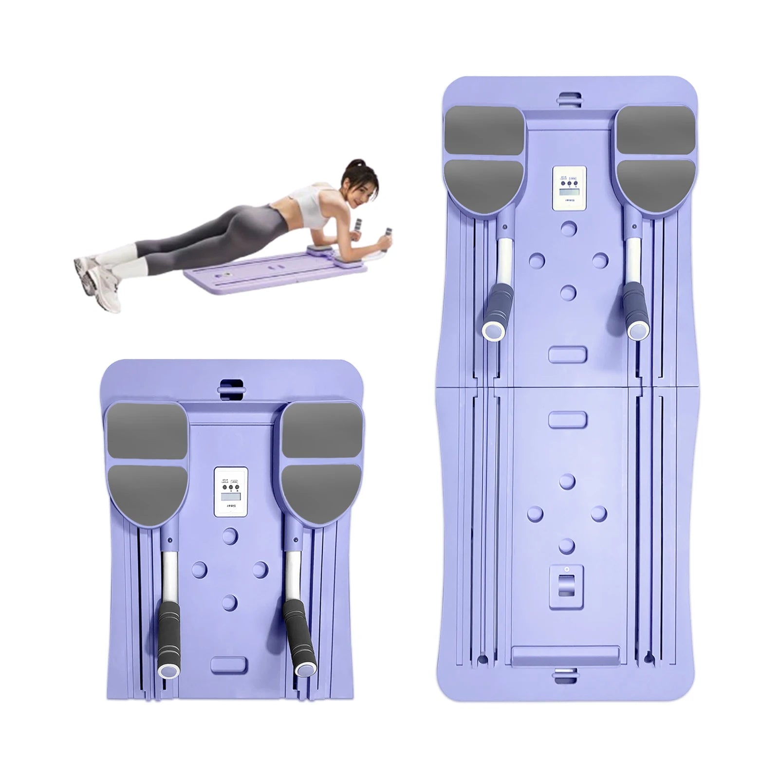NQ SPORTS Pilates Board Multifunctional Push up Board with Resistance Rope Belly Plate Push Ups Board