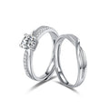 GR95 Wedding Couple Lover 925 Ring Set Platinum Plated S925 Sterling Silver Mobius Zircon Finger Rings for Mens Women