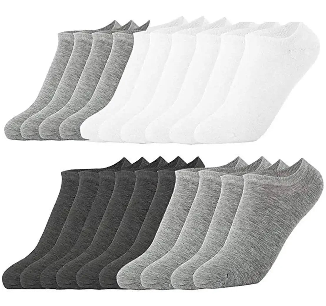 Men's Trendy White Cotton Socks High Quality Anti-Slip Ankle Sports Daily Business Autumn Bottom Customizable Size