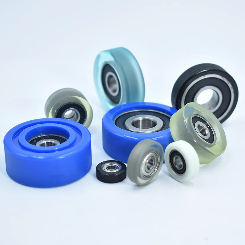SEMEI Polyurethane Cabinet Rollers Bearing Wheels for Sliding Door PU60828-10 8x28x10mm Pu Pulley Wheel with Bearing