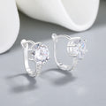 Gorgeous Colorful Zircon Silver Huggie Earrings Wholesale Option 925 Sterling Silver Earrings