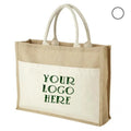 2025 Hot Selling Plain Burlap Jute Tote Handbag Shopping Bag With Custom Logo Printing