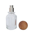 Luxury 30ml Clear Glass Atomizer Perfume Bottle with Wooden Ball Cap 50ml 100ml Fine Spray Perfume Bottle Crimping Machine