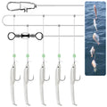 SNEDA Wholesale 5Pcs/Bag Sea Fishing String Hook 1# Eel Sabiki Flat Single Hooks with Barb Metal Connector