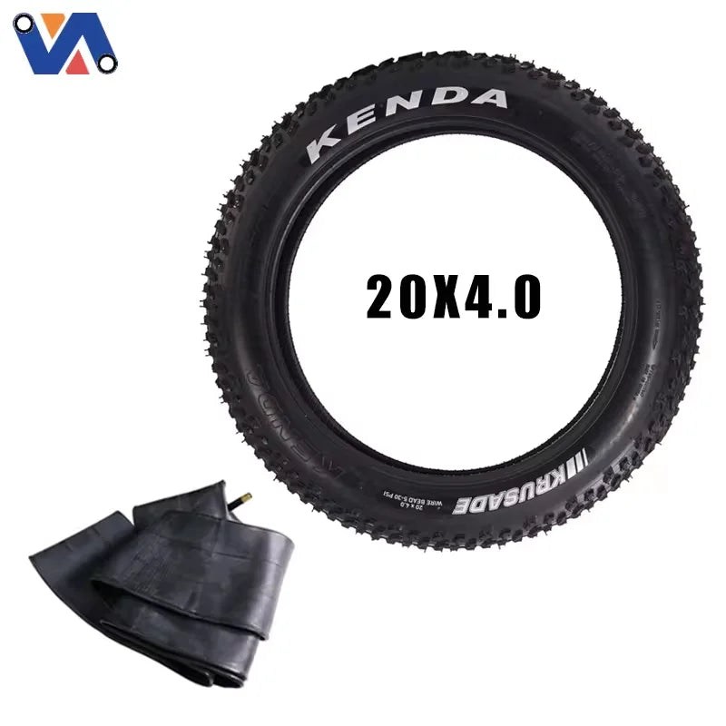 New Image E-bike KENDA 20 Inch Compatible 20x4 Fat Tire Electric Mountain Bike Outer Tyre Inner Tube Fat Bike Tires 20x3.5/4.0