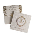 Luxury Hardcover Booklet Wedding Invitation Card With Deboss Texured Flowers RSVP