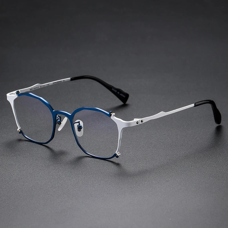 0029 Fashion Personality Irregular Glasses Frame Do Titanium Blue Light Eye Computer Game Metal Glasses Frame Wholesale