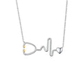 GN01 925 Sterling Silver Nurse Necklace Heart Stethoscope Nursing Jewelry for Birthday Christmas Valentine Nurse Doctor
