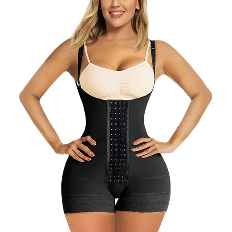 2023 New Arrival Trending 2 Piece Breathable Seamless Tummy Control Faha Bbl Post Partum Body Shaper Waist Girdle Bodysuits