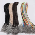 1.5mm 2mm Hot Extender Chain New Custom Length Wholesale Pendant 50cm Black Coffee Leather Rope Cord Chain for Necklace