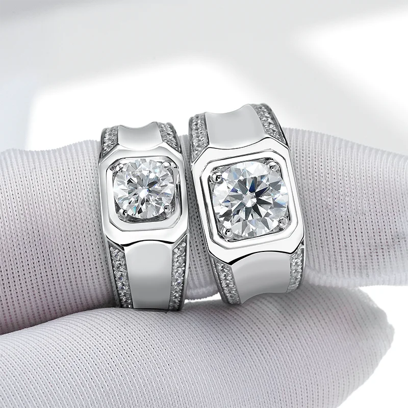 Silver Moissanite Ring One Stone 1ct 2ct 925 Sterling Silver Minimalist Ring Trendy Design