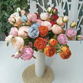 Wholesale Artificial Silk Roses for Living Room Decoration Flower Material  Wedding Decoration Wall FLower