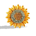 Jachon Vintage Rhinestone Sunflower Brooch for Women's Jewelry Gold Plated Sunflower Brooch Pin for Clothing Accessories