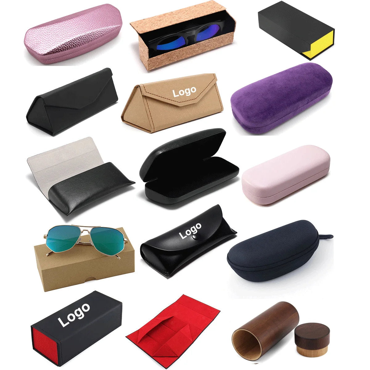 Wholesale Factory Folding Cases Box Custom Logo Customize PVC Paper Sunglasses Case Packaging Eyewear Boxes