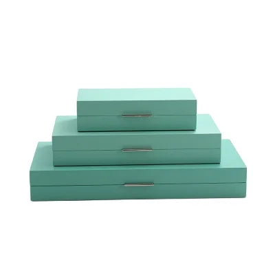 Rectangular Lacquer Decorative Storage Boxes Functional Jewelry Organizer and Accessory Organizer Carton Packed