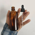 100ml Amber Brown Boston  Round Glass Essential Oil Dropper Bottle with Dropper Marked with Measurement Essential Oil