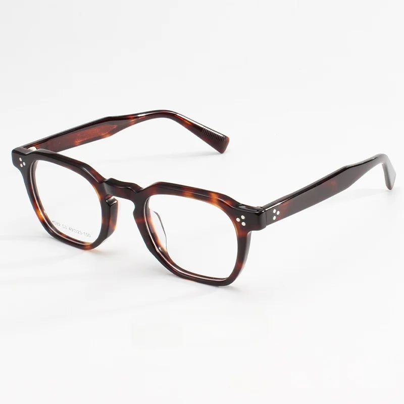 Acetate square Glasses Frame Men Transparent Grey Optical Eyeglasses for Women clear Lens