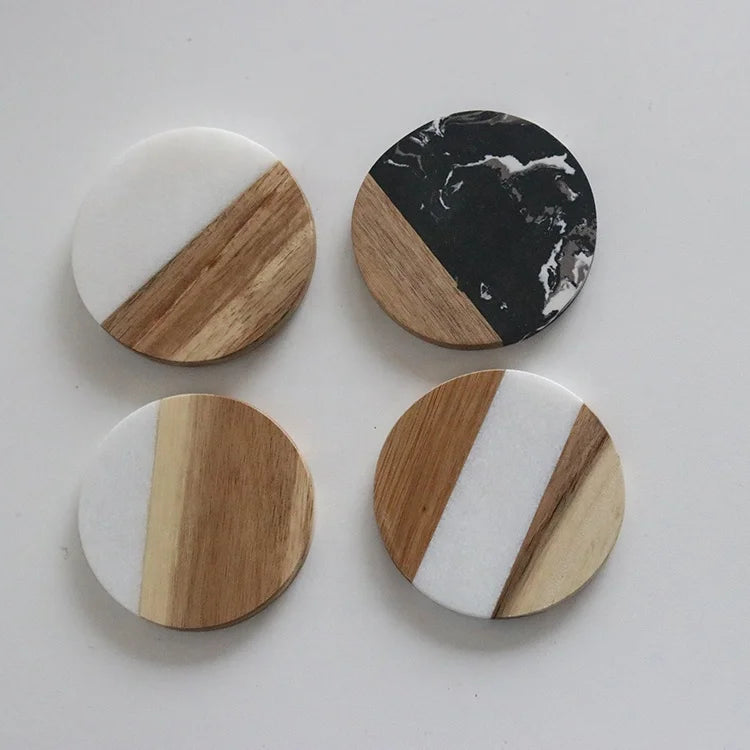 Factory Direct Natural Round White Marble Coaster Blanks D10CM 10mm Thick Eco-Friendly Modern Design for Home & Restaurant Use