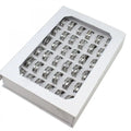 Stainless Steel Mens Ring Rhinestone Ring Unisex Fashion Jewelry Mixed Colors 8mm 36PCs/Box