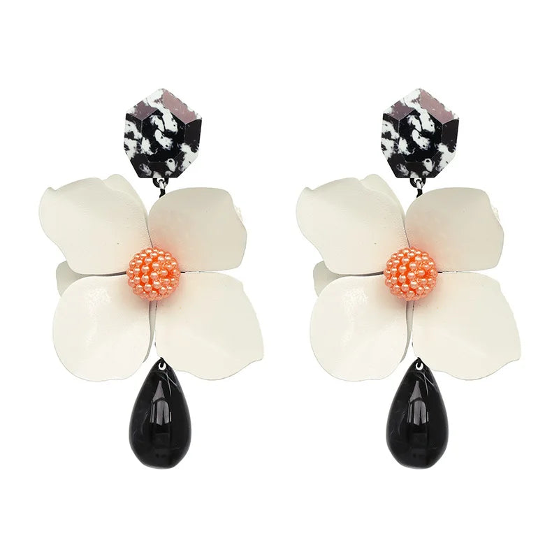 Wholesale Boho Flower Stud Earrings  for Woman and Holiday Gift