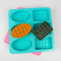 Early Riser Best Sellers 6 Cavity Flower Patterns Oval Rectangular Soap Mold Silicone Mold Aromatherapy Candle Mouldings