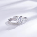 Kirin 925 Silver Engagement Ring Set Classic Gold Wedding Band for Men and Women Rhodium Plated for Parties