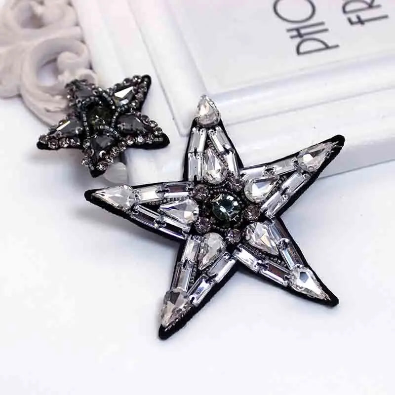 Premium Embroidered Fabric Accessory Wholesale Rhinestone Patch for Clothing Bags-Decals Decorative Accessories for Hat Use