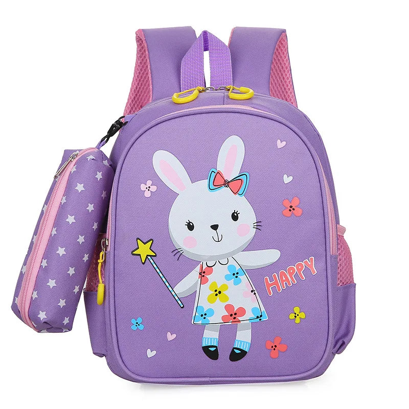 2026 New Schoolbag for Girls Korean Lovely Upright Quadrate Pure Color Soft School Bag Backpack