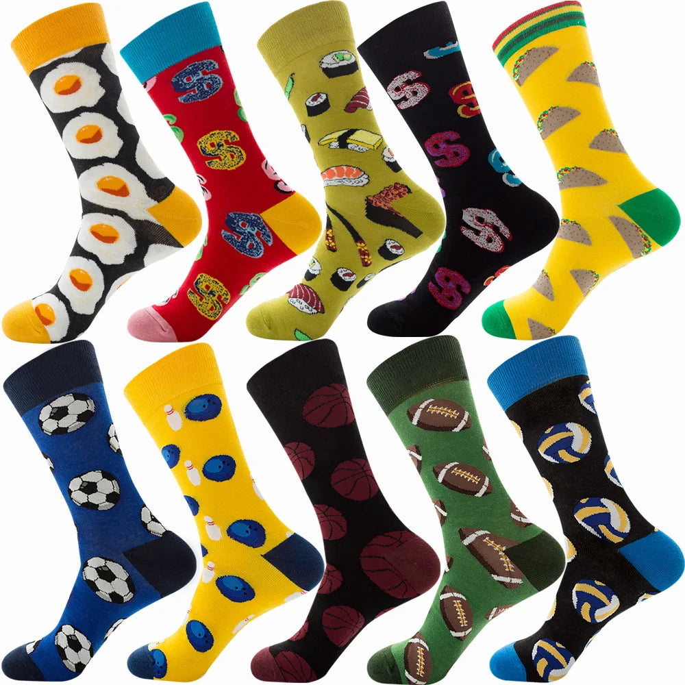 New Arrival Fashion Design OEM Your Pattern Logo Casual Sport Pattern Bamboo Cotton  Socks for Man