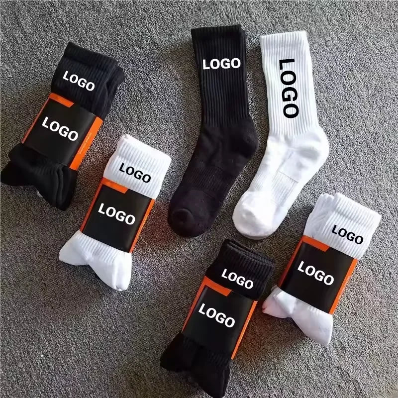 Designer Men's Casual Jacquard Knitted Cotton Socks Custom Crew Fun Letter Print Bottom Logo Thin Summer Sports Socks-Wholesale