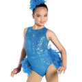 Newest Feather Latin Dance Dress Paillette Shinny Performance Wear Ballet Samba Dance Costume for Girls
