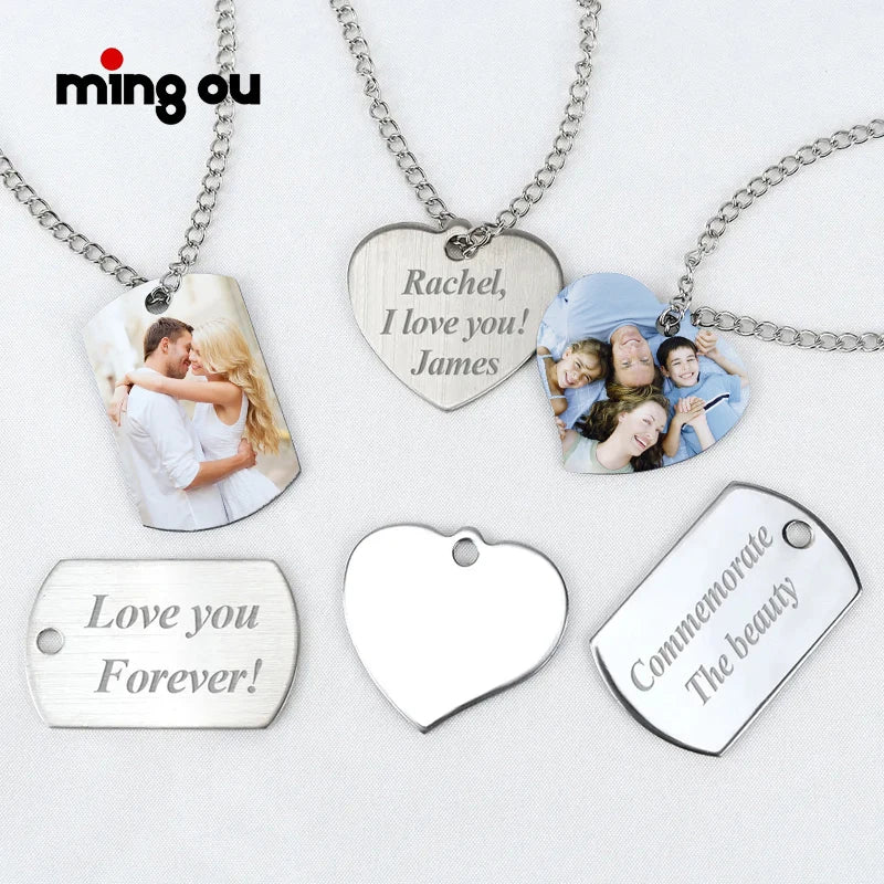 DIY Print Pet Necklace Tag Sublimation Dog Tags with Backside for Laser-brush/glossy