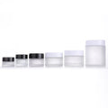 Wholesale 5g 10g 15g 20g 30g 50g 100g Empty Round Pots Lotion Containers Candle Jar Frosted Glass Cosmetic Cream Jars With Lids