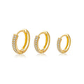 SP Minimalist 18K Gold Plated Cz Huggies Hoop Earrings for Woman